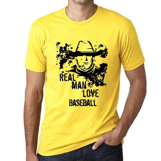 Baseball Real Men Love Baseball Mens T Shirt Yellow Birthday Gift 00542 - Yellow / Xs - Casual