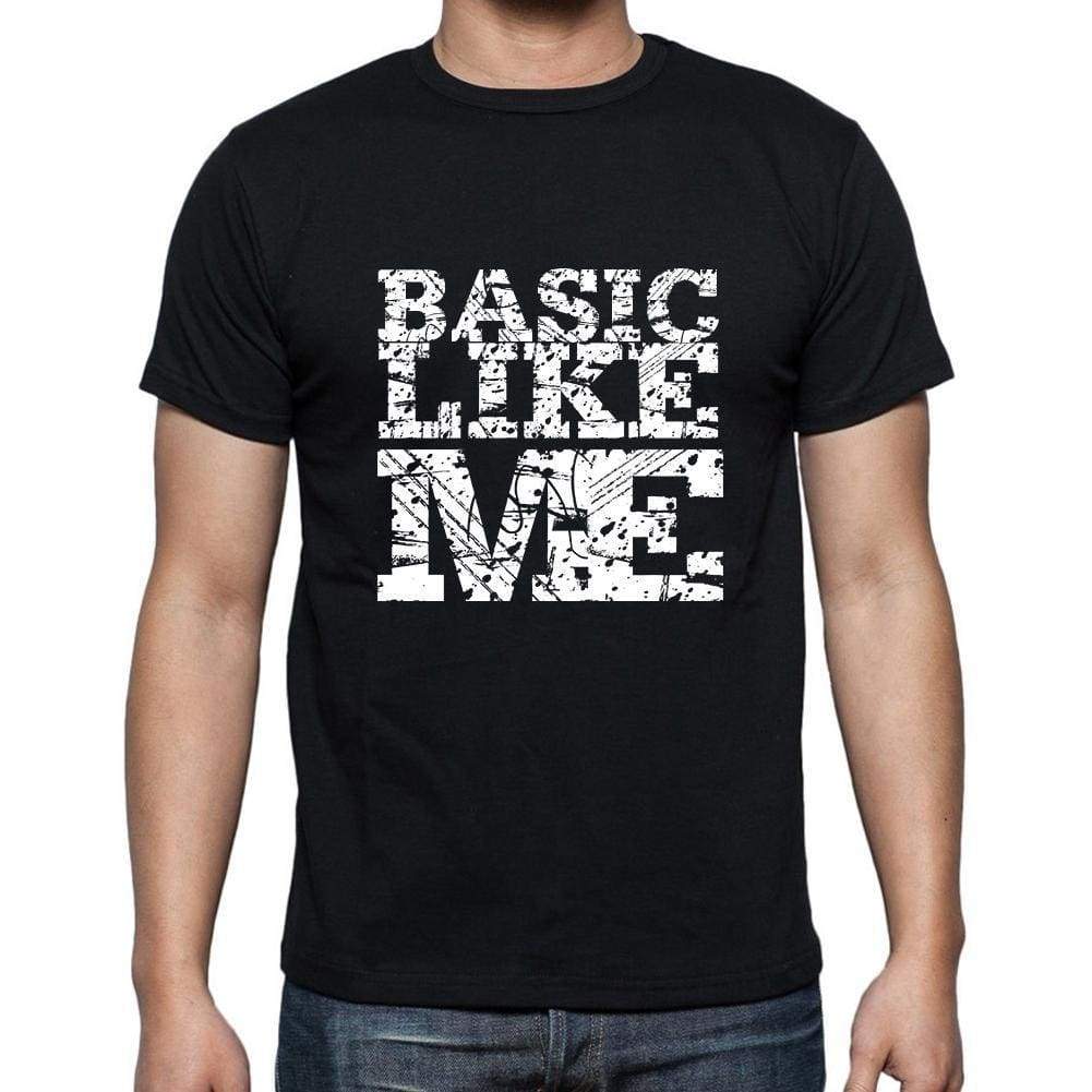 Basic Like Me Black Mens Short Sleeve Round Neck T-Shirt 00055 - Black / S - Casual