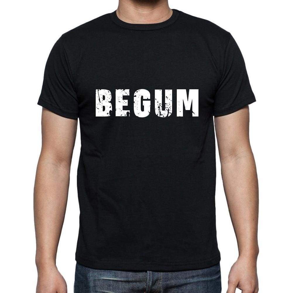 Begum Mens Short Sleeve Round Neck T-Shirt 5 Letters Black Word 00006 - Casual