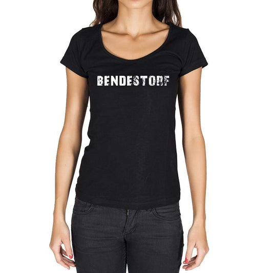 Bendestorf German Cities Black Womens Short Sleeve Round Neck T-Shirt 00002 - Casual