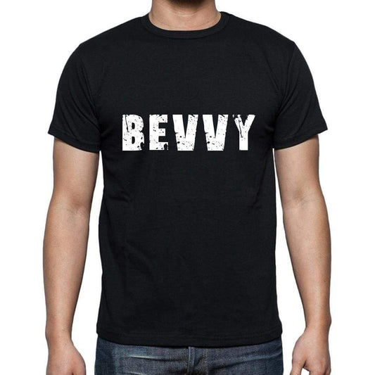 Bevvy Mens Short Sleeve Round Neck T-Shirt 5 Letters Black Word 00006 - Casual