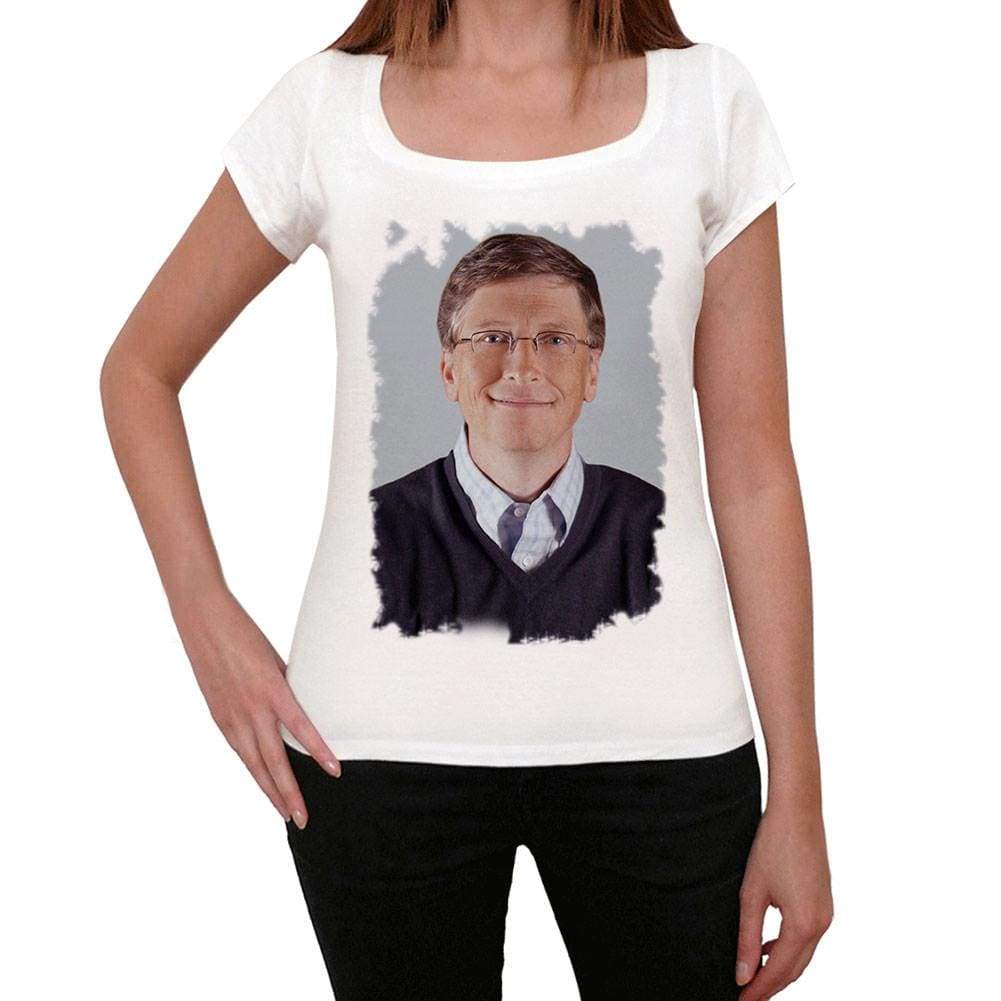 Bill Gates Womens T-Shirt White Birthday Gift 00514 - White / Xs - Casual