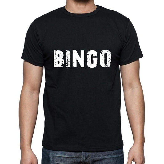 Bingo Mens Short Sleeve Round Neck T-Shirt 5 Letters Black Word 00006 - Casual