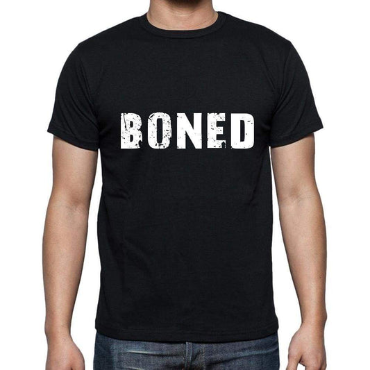 Boned Mens Short Sleeve Round Neck T-Shirt 5 Letters Black Word 00006 - Casual