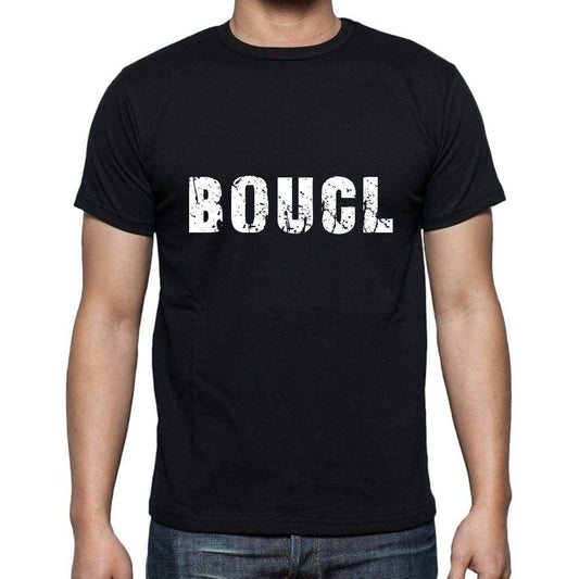 Boucl Mens Short Sleeve Round Neck T-Shirt 5 Letters Black Word 00006 - Casual
