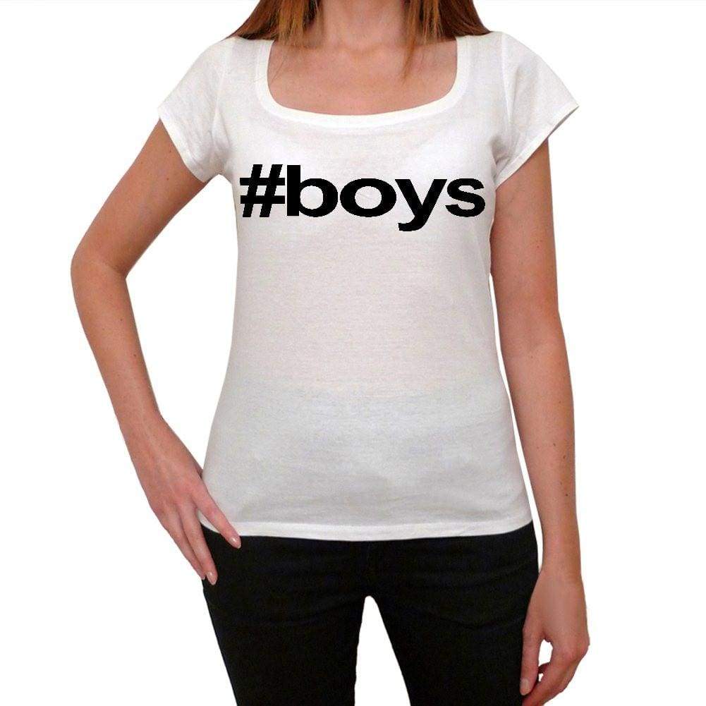 Boys Hashtag Womens Short Sleeve Scoop Neck Tee 00075