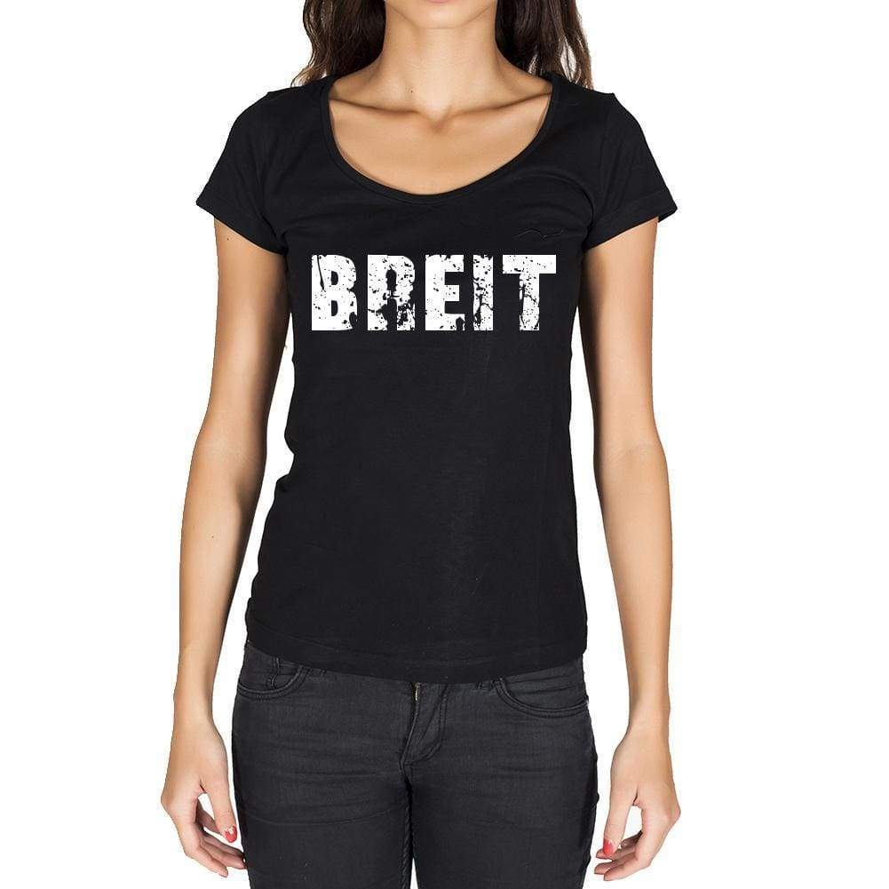 Breit German Cities Black Womens Short Sleeve Round Neck T-Shirt 00002 - Casual