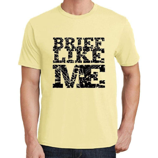 BRIEF Like me, Yellow, <span>Men's</span> <span><span>Short Sleeve</span></span> <span>Round Neck</span> T-shirt 00294 - ULTRABASIC