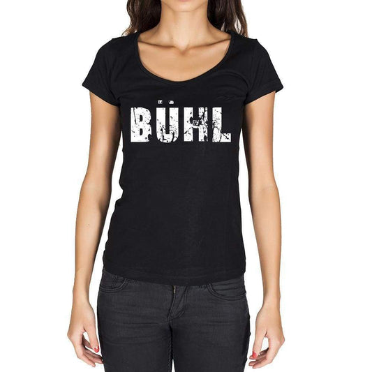 Bühl German Cities Black Womens Short Sleeve Round Neck T-Shirt 00002 - Casual