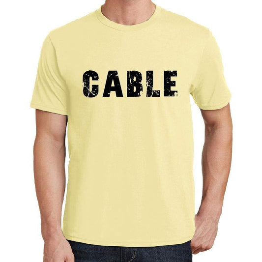 Cable Mens Short Sleeve Round Neck T-Shirt 00043 - Yellow / S - Casual