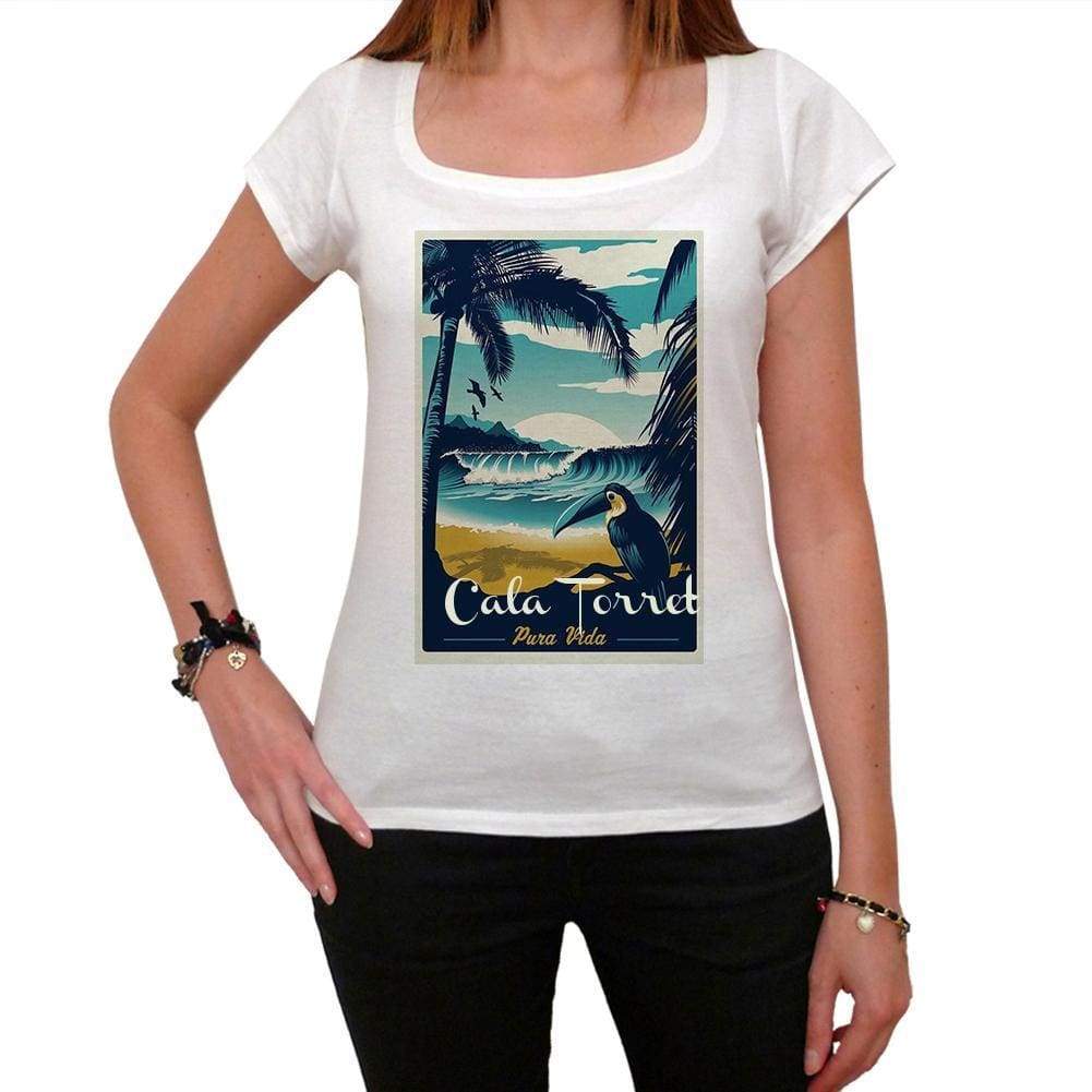 Cala Torret Pura Vida Beach Name White Womens Short Sleeve Round Neck T-Shirt 00297 - White / Xs - Casual