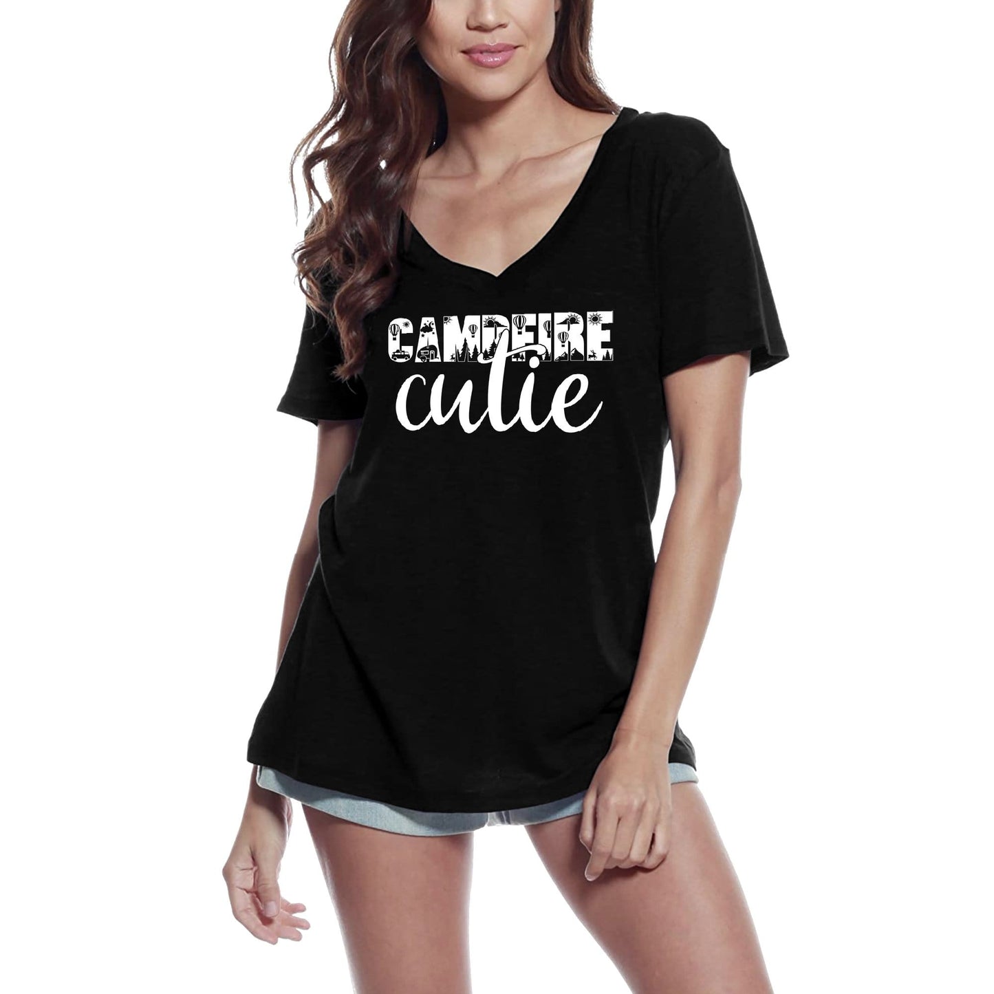 ULTRABASIC Women's T-Shirt Campfire Cutie - Camp Tee Shirt