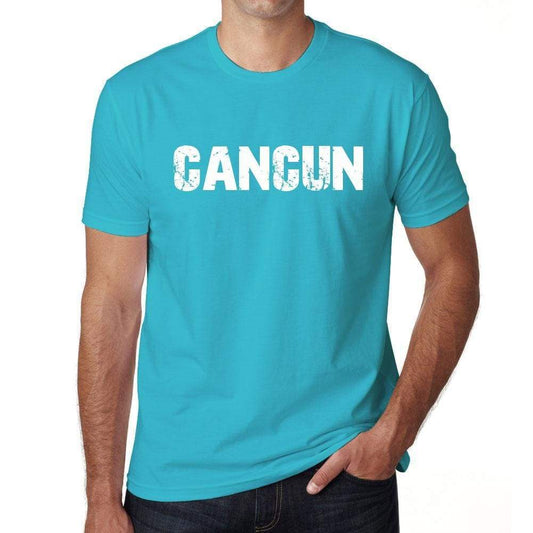 Cancun Mens Short Sleeve Round Neck T-Shirt - Blue / S - Casual