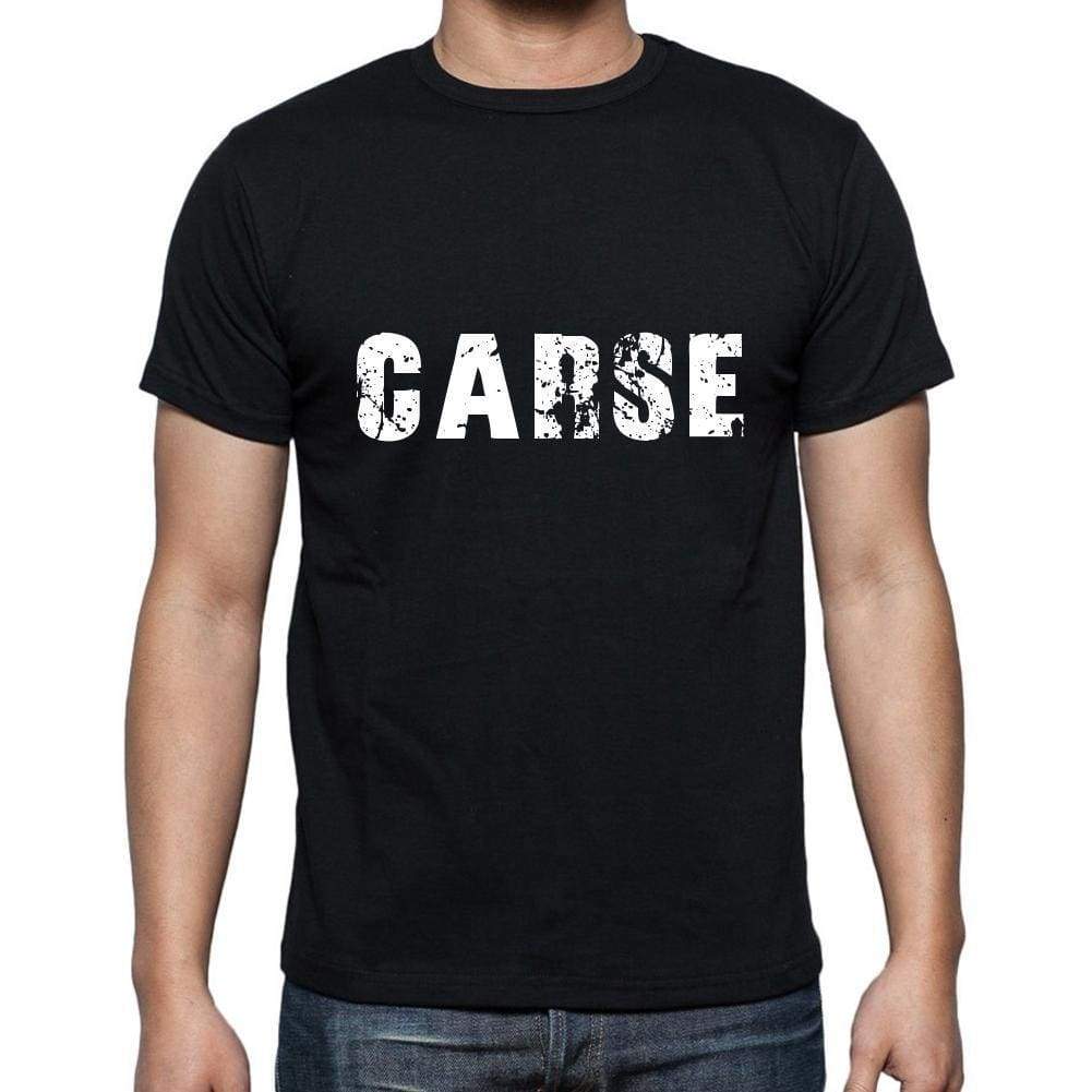 Carse Mens Short Sleeve Round Neck T-Shirt 5 Letters Black Word 00006 - Casual