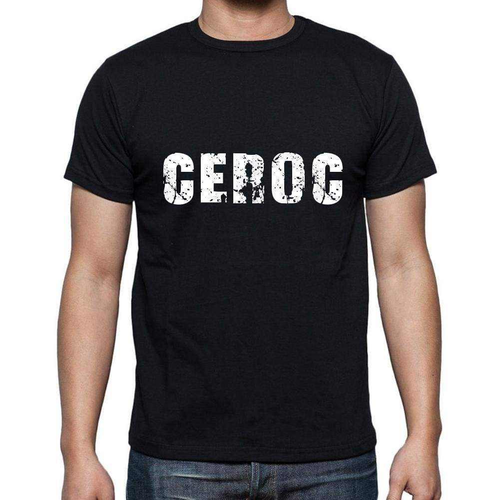 Ceroc Mens Short Sleeve Round Neck T-Shirt 5 Letters Black Word 00006 - Casual