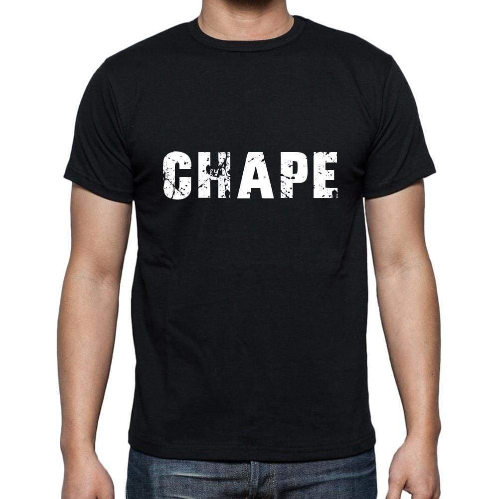Chape Mens Short Sleeve Round Neck T-Shirt 5 Letters Black Word 00006 - Casual