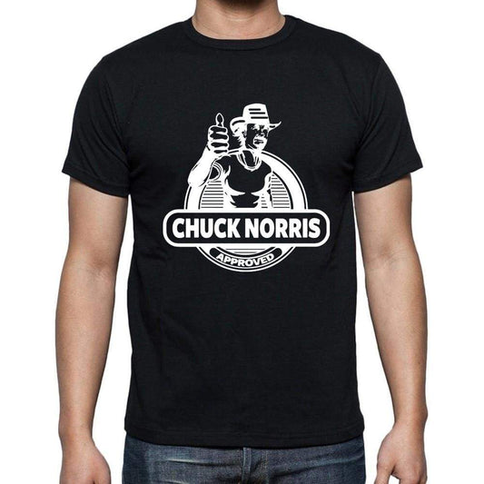 Chuck Norris Approved Black 1 Mens Black T-Shirt 100% Cotton 00248