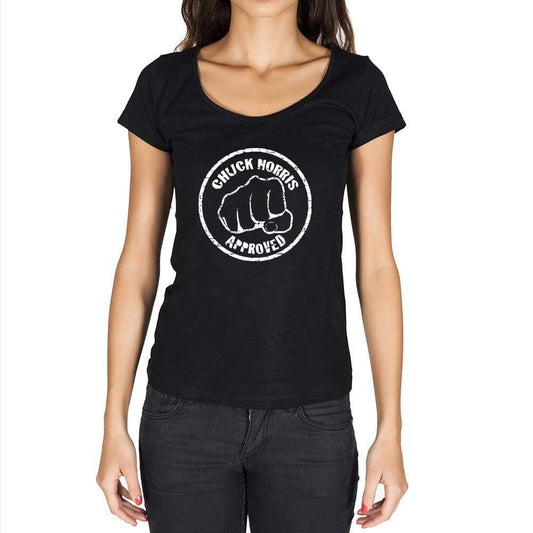 Chuck Norris Approved Black Black Tshirt Gift Tshirt Black Womens T-Shirt 00249