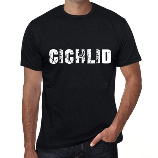 Cichlid Mens Vintage T Shirt Black Birthday Gift 00555 - Black / Xs - Casual