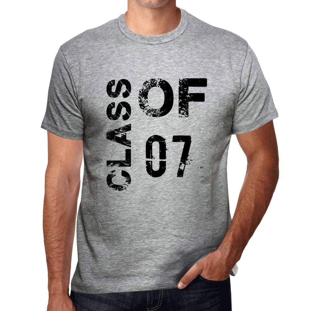 Class Of 07 Grunge Mens T-Shirt Grey Birthday Gift 00482 - Grey / S - Casual