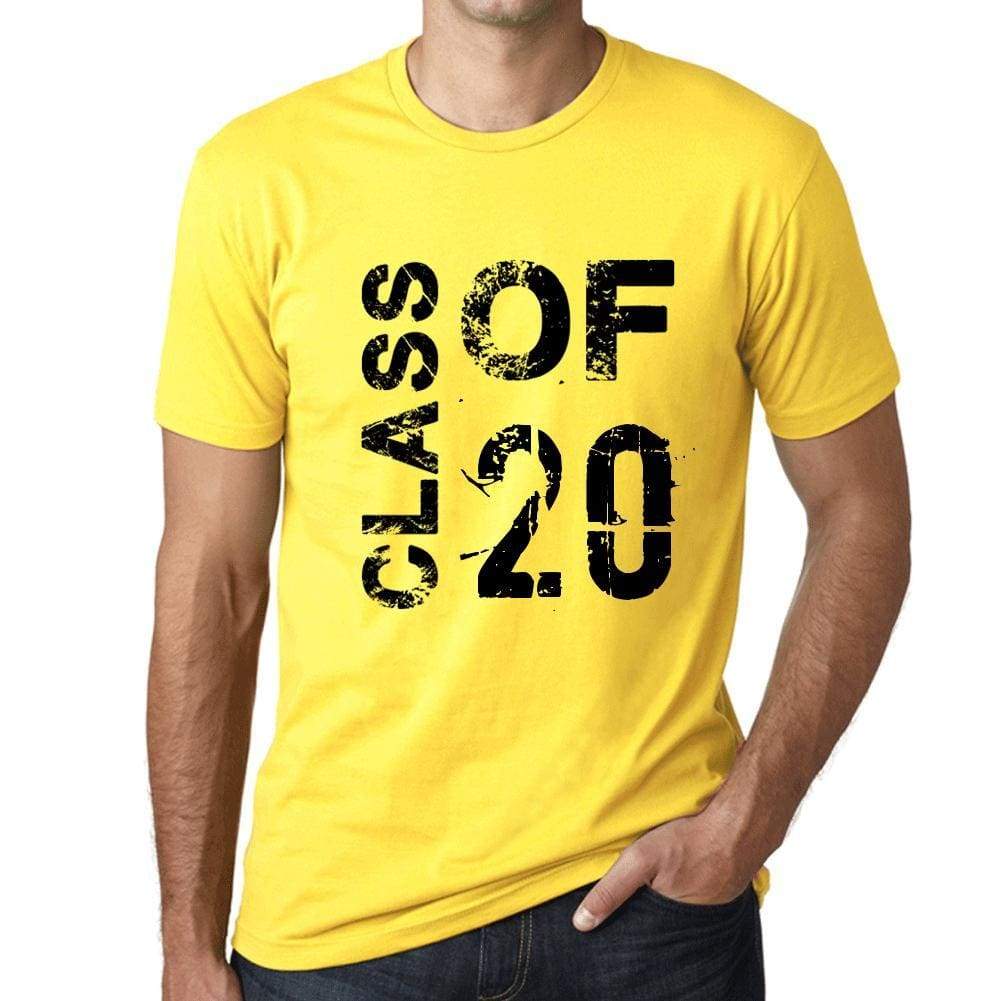Class Of 20 Grunge Mens T-Shirt Yellow Birthday Gift 00484 - Yellow / Xs - Casual