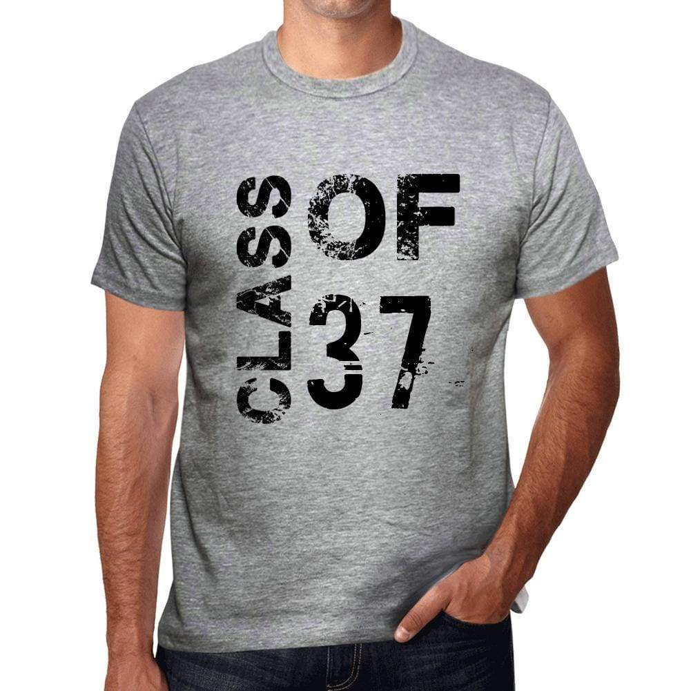 Class Of 37 Grunge Mens T-Shirt Grey Birthday Gift 00482 - Grey / S - Casual