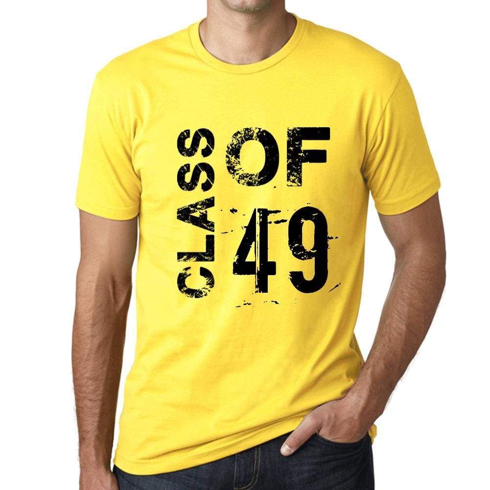 Class Of 49 Grunge Mens T-Shirt Yellow Birthday Gift 00484 - Yellow / Xs - Casual