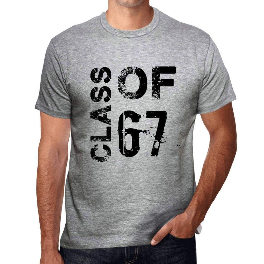 Class Of 67 Grunge Mens T-Shirt Grey Birthday Gift 00482 - Grey / S - Casual