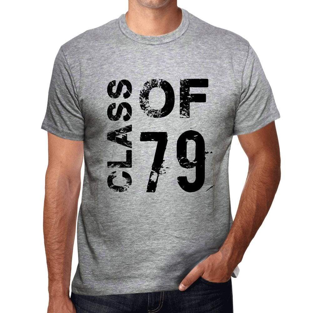 Class Of 79 Grunge Mens T-Shirt Grey Birthday Gift 00482 - Grey / S - Casual