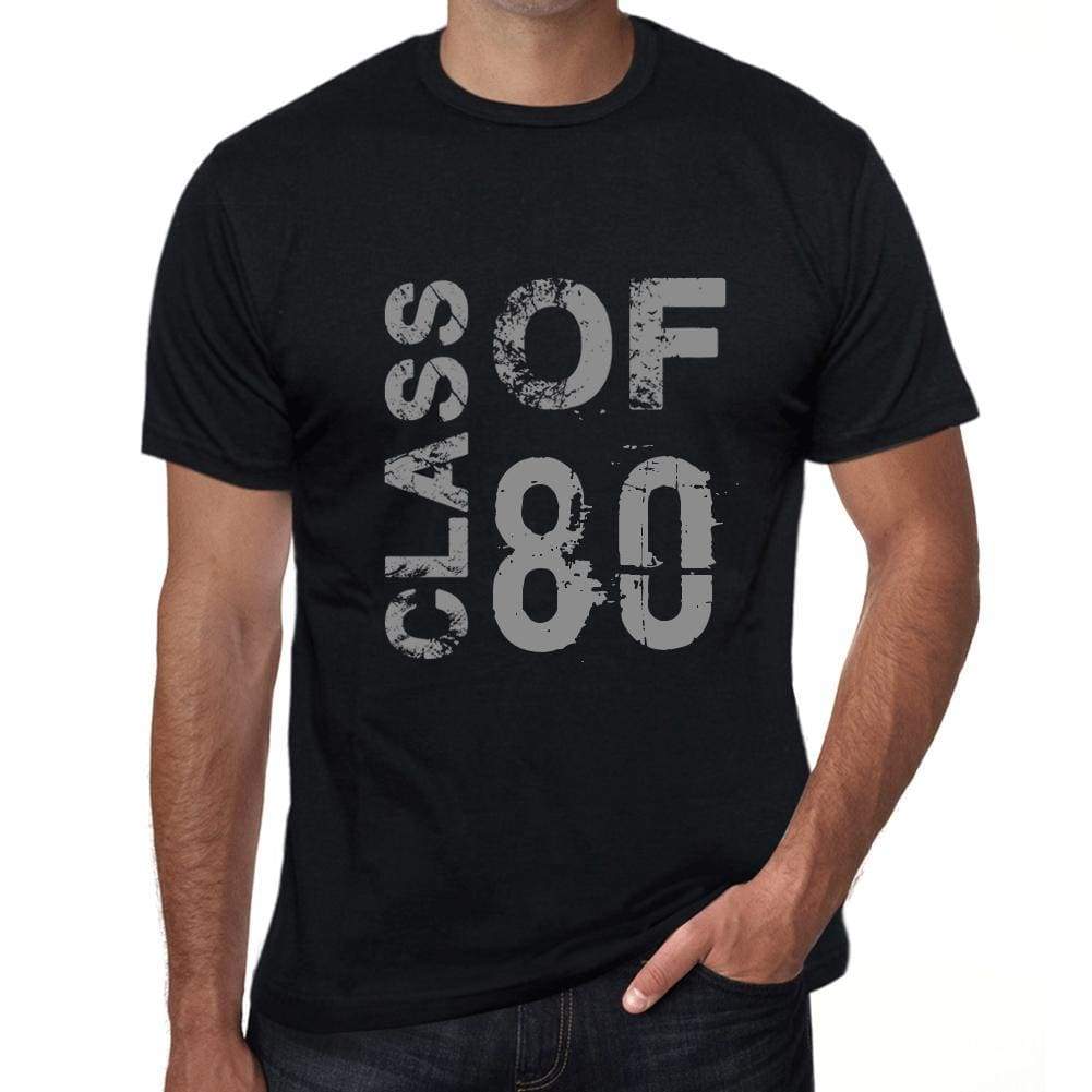 Class Of 80 Mens T-Shirt Black Birthday Gift 00481 - Black / Xs - Casual