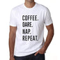 Coffee Dare Nap Repeat Mens Short Sleeve Round Neck T-Shirt 00058 - White / S - Casual