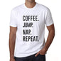 Coffee Jump Nap Repeat Mens Short Sleeve Round Neck T-Shirt 00058 - White / S - Casual