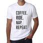 Coffee Ride Nap Repeat Mens Short Sleeve Round Neck T-Shirt 00058 - White / S - Casual