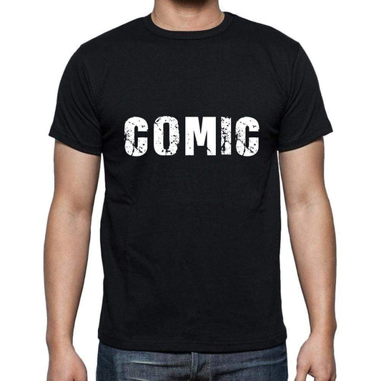 Comic Mens Short Sleeve Round Neck T-Shirt 5 Letters Black Word 00006 - Casual
