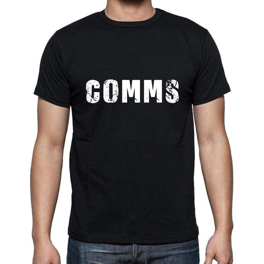 Comms Mens Short Sleeve Round Neck T-Shirt 5 Letters Black Word 00006 - Casual