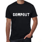 Compost Mens Vintage T Shirt Black Birthday Gift 00555 - Black / Xs - Casual