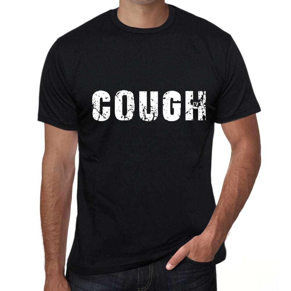 Cough Mens Retro T Shirt Black Birthday Gift 00553 - Black / Xs - Casual
