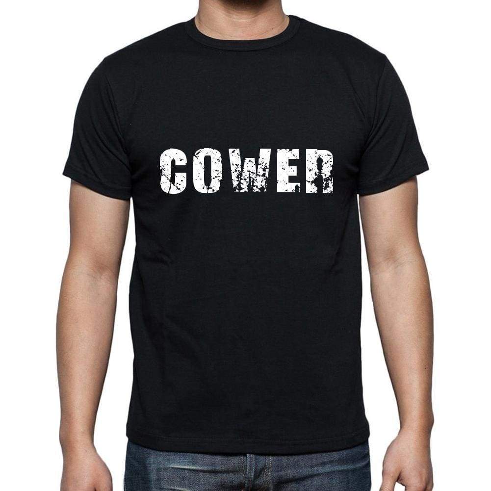 Cower Mens Short Sleeve Round Neck T-Shirt 5 Letters Black Word 00006 - Casual