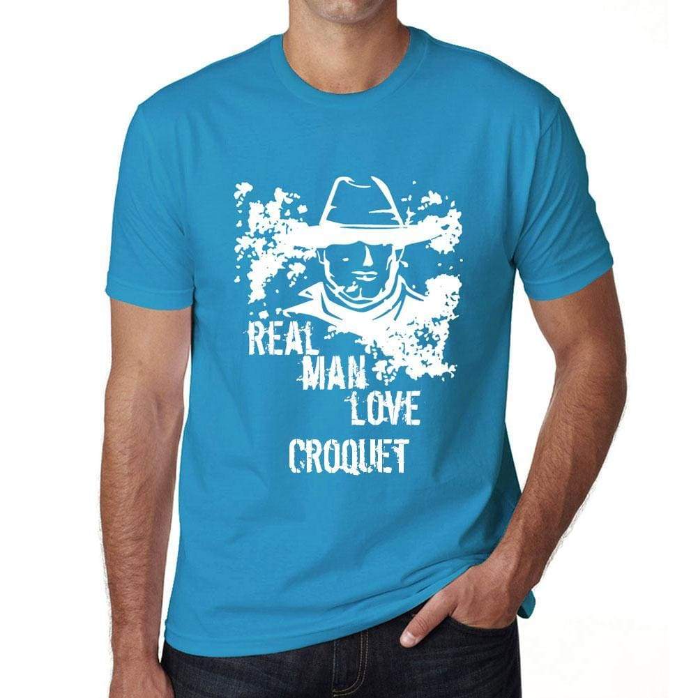 Croquet Real Men Love Croquet Mens T Shirt Blue Birthday Gift 00541 - Blue / Xs - Casual