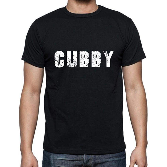 Cubby Mens Short Sleeve Round Neck T-Shirt 5 Letters Black Word 00006 - Casual