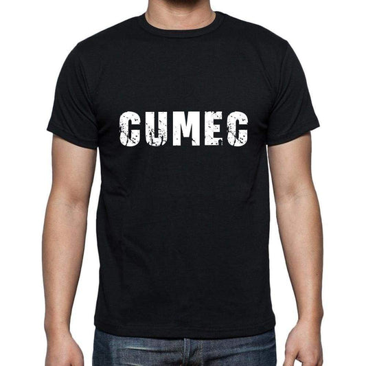 Cumec Mens Short Sleeve Round Neck T-Shirt 5 Letters Black Word 00006 - Casual
