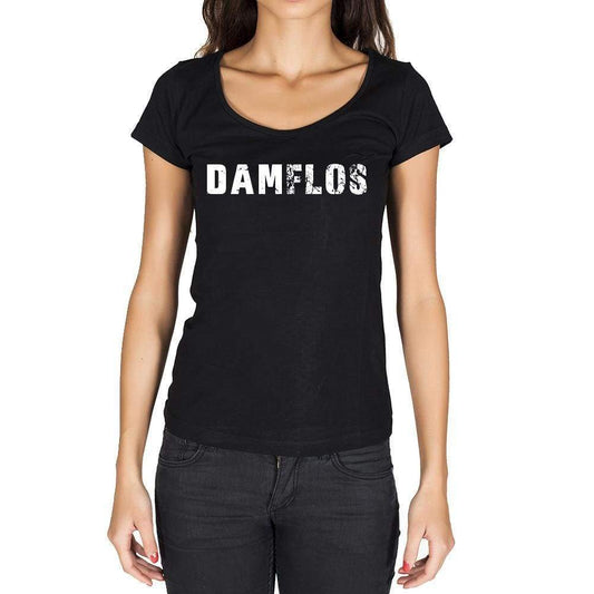 Damflos German Cities Black Womens Short Sleeve Round Neck T-Shirt 00002 - Casual
