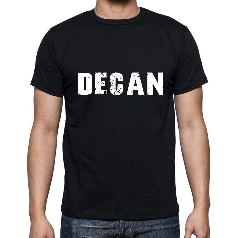 Decan Mens Short Sleeve Round Neck T-Shirt 5 Letters Black Word 00006 - Casual