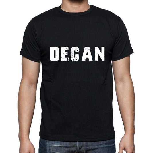 Decan Mens Short Sleeve Round Neck T-Shirt 5 Letters Black Word 00006 - Casual
