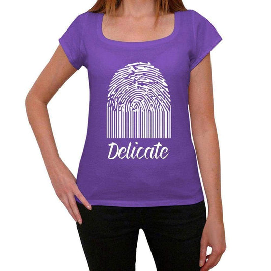 Delicate Fingerprint Purple Womens Short Sleeve Round Neck T-Shirt Gift T-Shirt 00310 - Purple / Xs - Casual