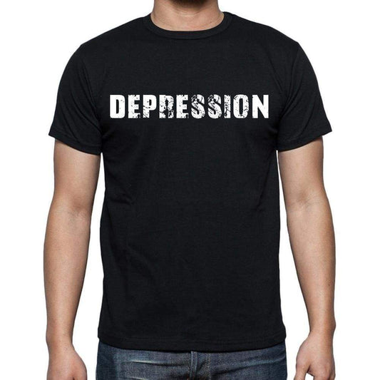 Depression Mens Short Sleeve Round Neck T-Shirt Black T-Shirt En