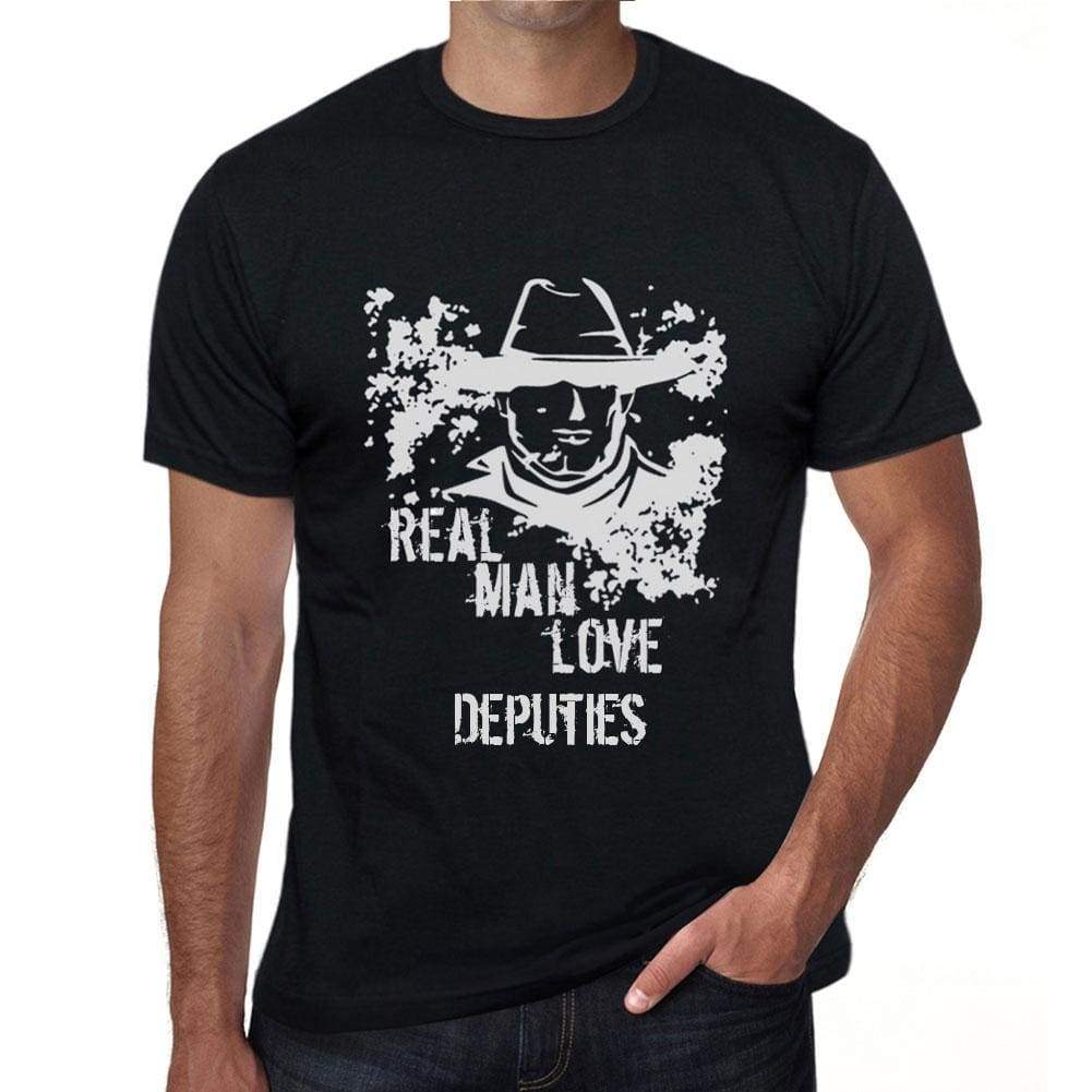 Deputies Real Men Love Deputies Mens T Shirt Black Birthday Gift 00538 - Black / Xs - Casual