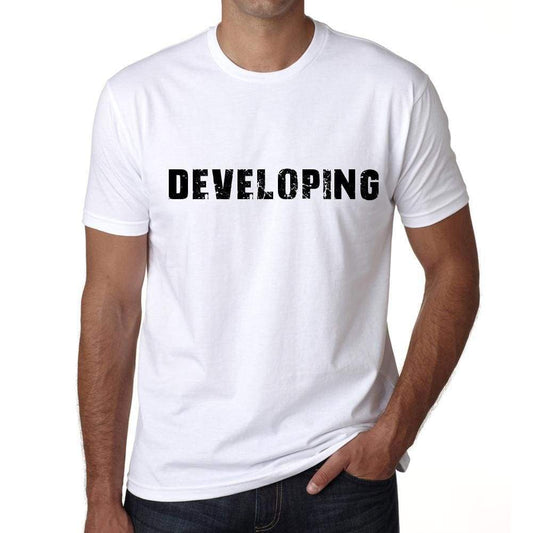 developing Mens T shirt White Birthday Gift 00552 - ULTRABASIC