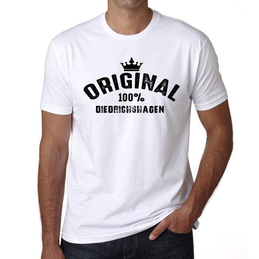 Diedrichshagen 100% German City White Mens Short Sleeve Round Neck T-Shirt 00001 - Casual