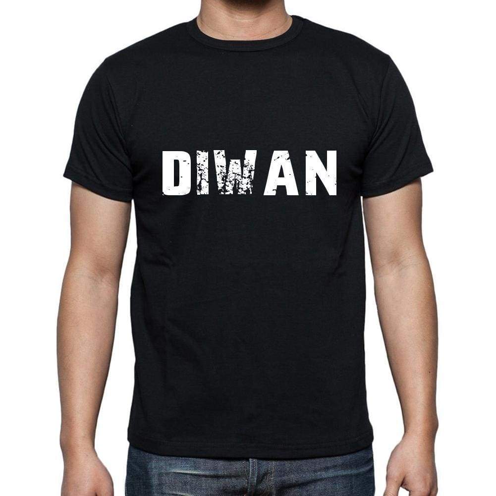 Diwan Mens Short Sleeve Round Neck T-Shirt 5 Letters Black Word 00006 - Casual